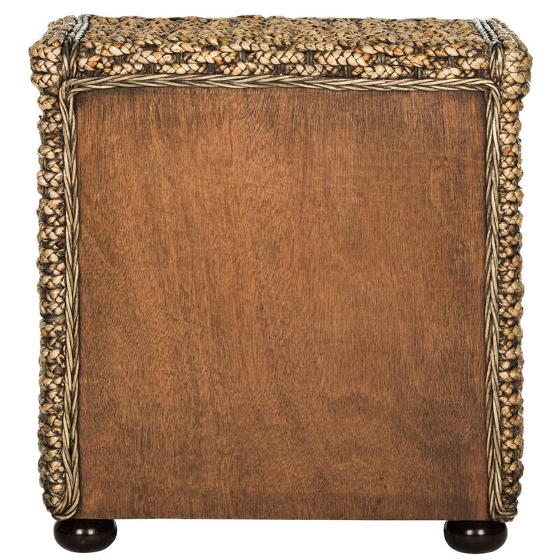 SAFAVIEH Maysam Braided Wicker One Drawer Brown Wash Nightstand