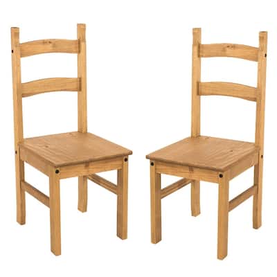 Solid Wood Dining Chairs (Set of 2) Farmhouse - Corona Collection | Furniture Dash