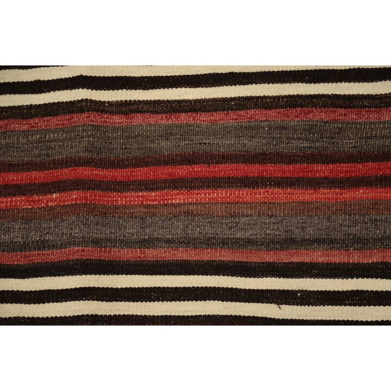 Hand Woven Oriental 100% Wool Carpet Southwestern Geometric Multi-Colored Kilim Area Rug - 10' 0'' X 4' 9''