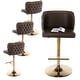 preview thumbnail 4 of 109, Modern Upholstered Swivel Adjusatble Height Leather Barstools Set of 6 Set of 4 - Brown