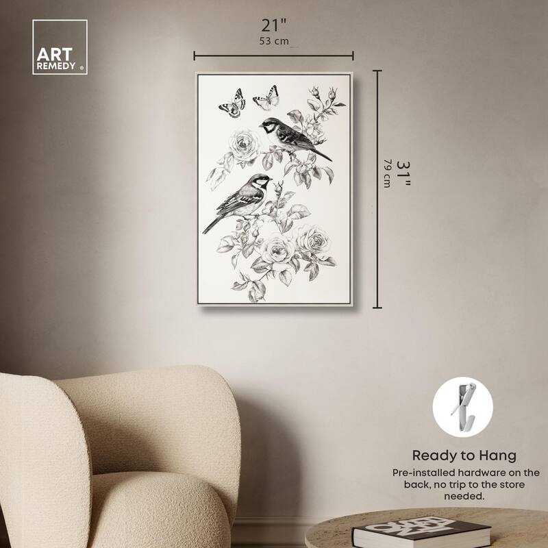 Perched Pair I Canvas by Art Remedy