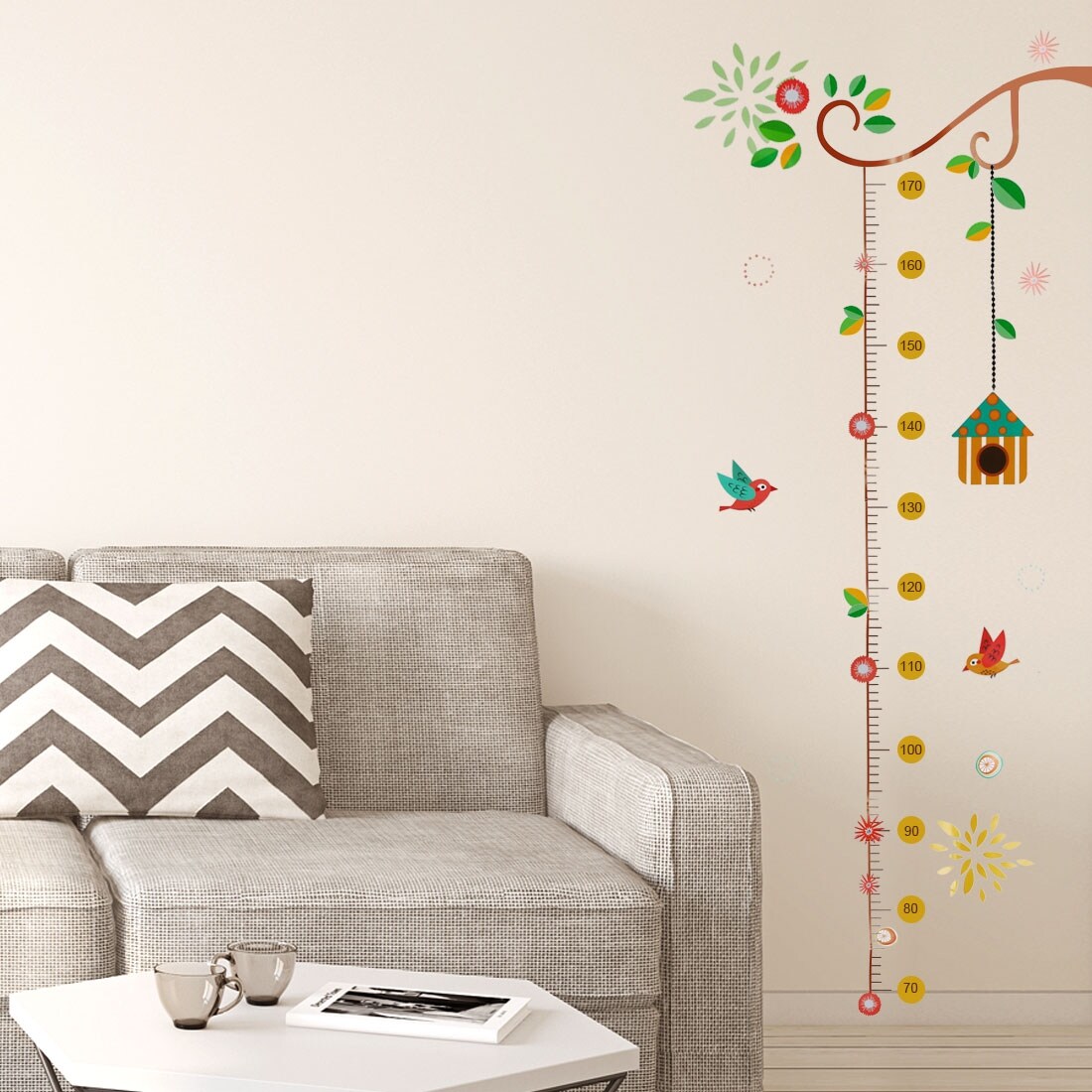 Shop 170cm Colorful Tree Pattern Height Chart Wall Stickers Artificial Decal Growing Multicolor On Sale Overstock 30494054