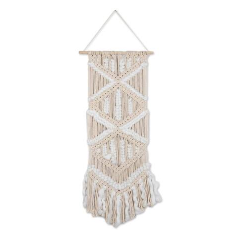 Novica Handmade Cascading Delight Macrame Cotton Wall Hanging