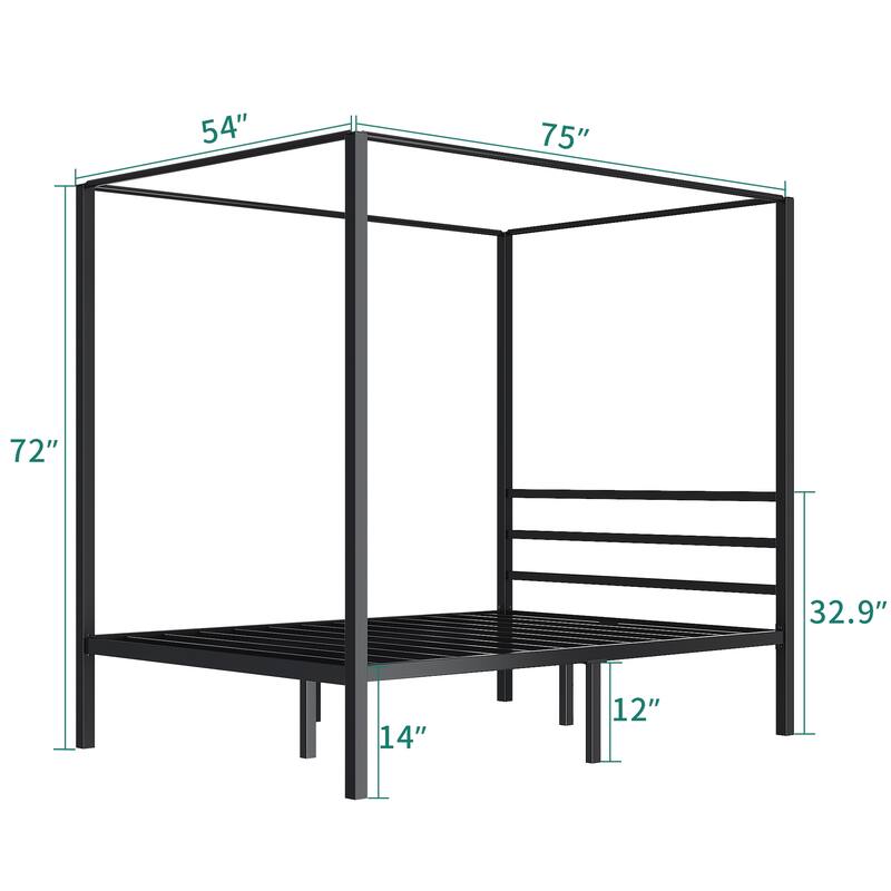 Metal Canopy Platform Bed Frame