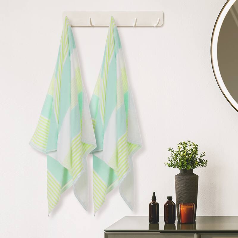 Absorbent 2 Pack Cotton Bath Towels Set, Soft, Light Weight and Quick Dry for Daily Use 28" x 56"