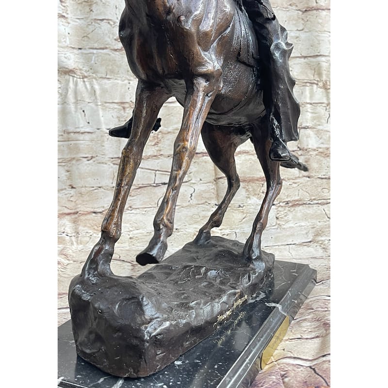 Frederic Remington Cowboy Bronze Statue Sculpture Country Western Art 17 Inches X 21 Inches