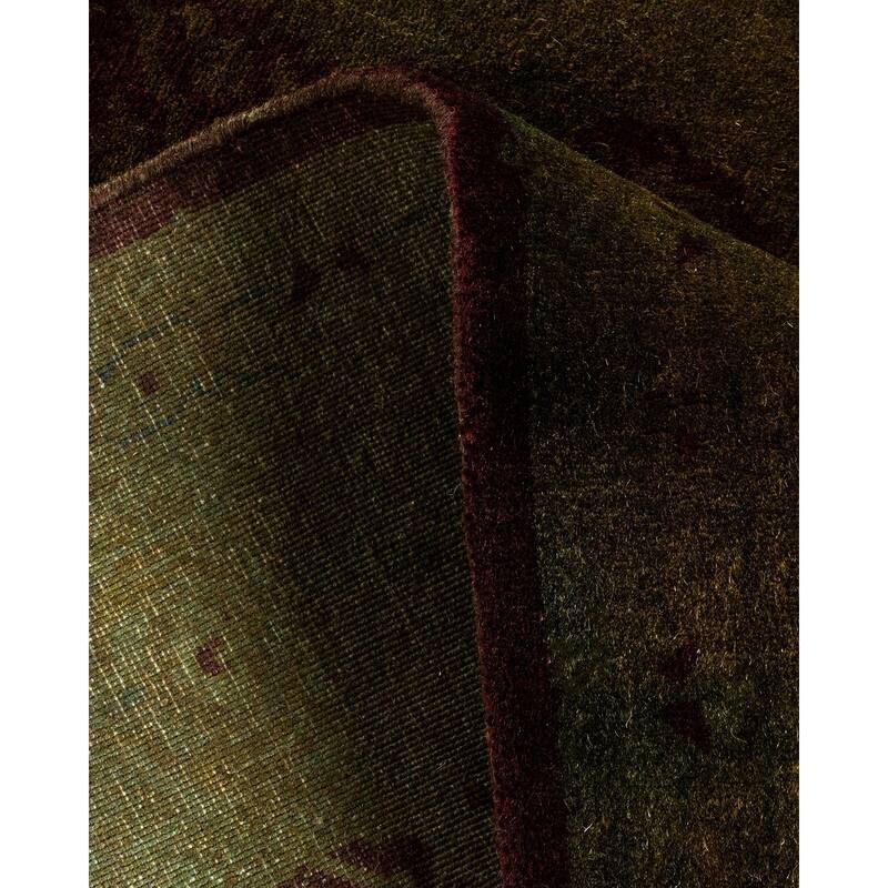 Overton Hand Knotted Wool Vintage Inspired Modern Contemporary Overdyed Brown Runner Rug - 2' 7" x 11' 10"