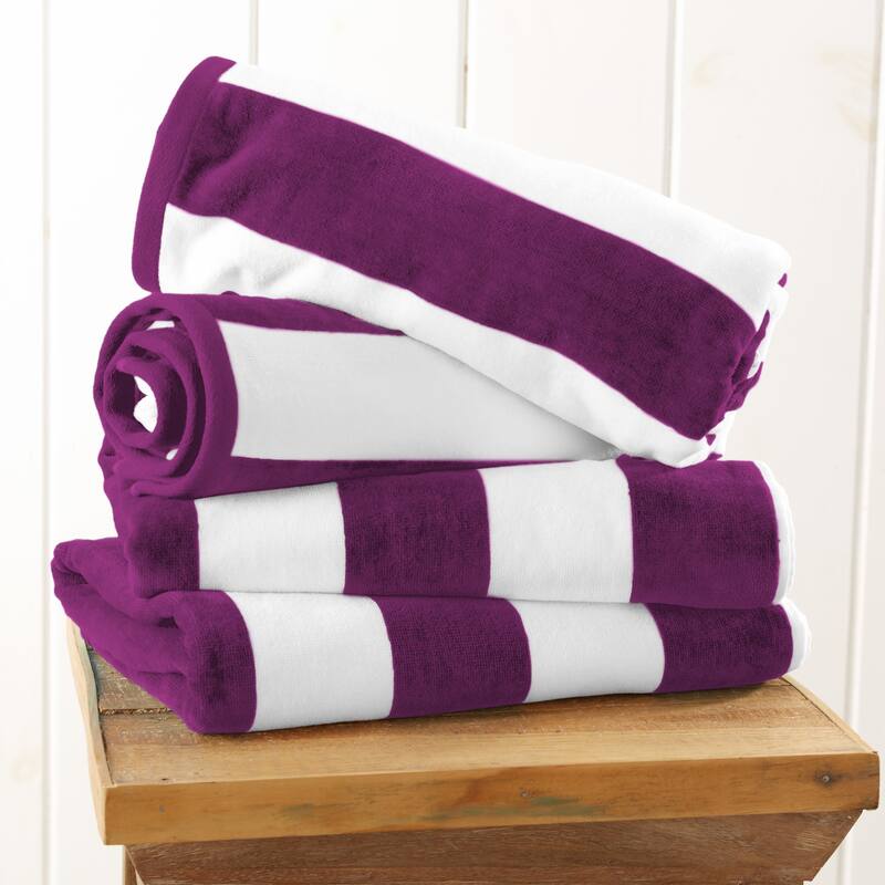 Luxurious Cotton Vibrant Colored Striped Beach Towel