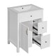 preview thumbnail 39 of 53, GDFStudio - Cielo 24" Bathroom Vanity with Ceramic Sink, 2 Soft Close Drawers, Door & Storage Racks
