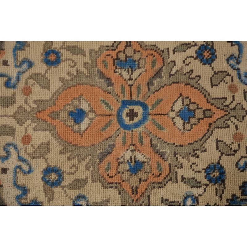 Traditional Blue Floral Tabriz Persian Rug Handmade Wool Carpet - 9'8"x 12'9"