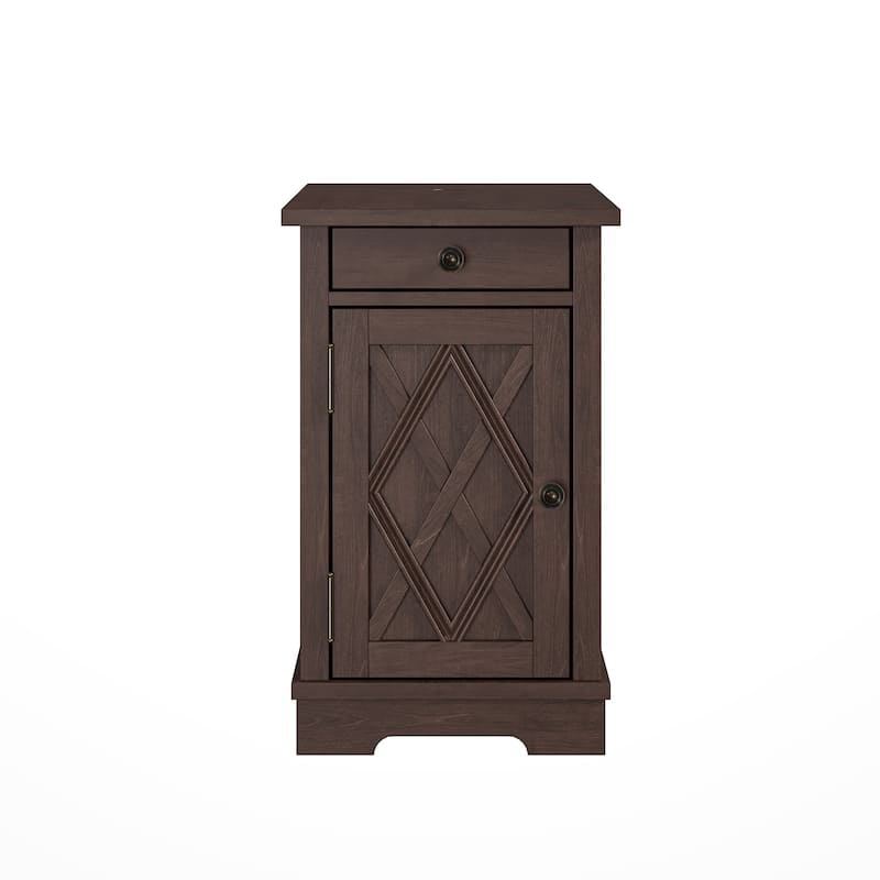 Classic Charging End Table with USB Ports and Storage - 23" in Height