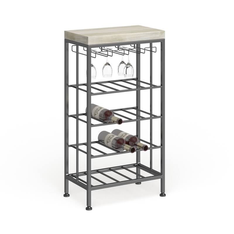 Iron/ Wood Industrial 36-inch Wine Rack - 19 x 11 x 36 - Overstock ...