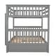 preview thumbnail 5 of 9, Full-Over-Full Bunk Bed with Ladders and Two Storage Drawers (Gray)