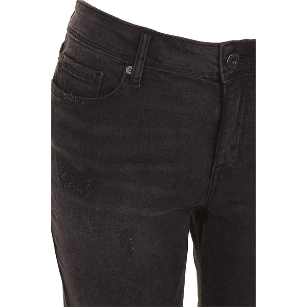 juniors black distressed jeans