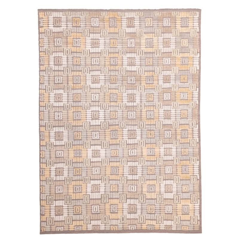 ECARPETGALLERY Hand-knotted Tangier Taupe Wool Rug - 8'11 x 12'3