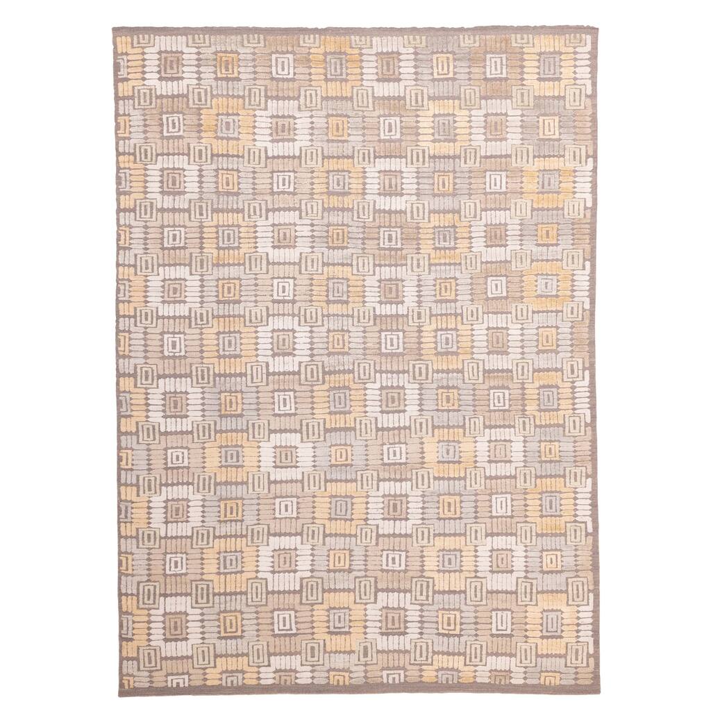 ECARPETGALLERY Hand-knotted Tangier Taupe Wool Rug - 8'11 x 12'3