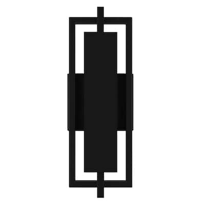 Pointsett Integrated LED Matte Black Outdoor Wall Lantern