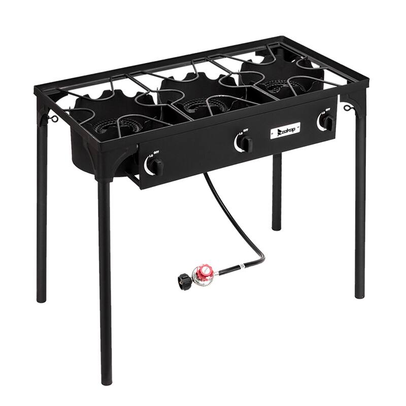 Three Portable Cast Iron Patio Cooking Burner