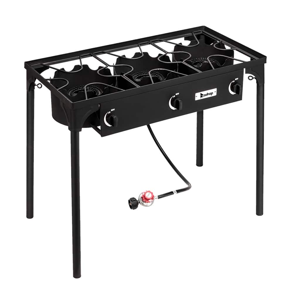 Three Portable Cast Iron Patio Cooking Burner