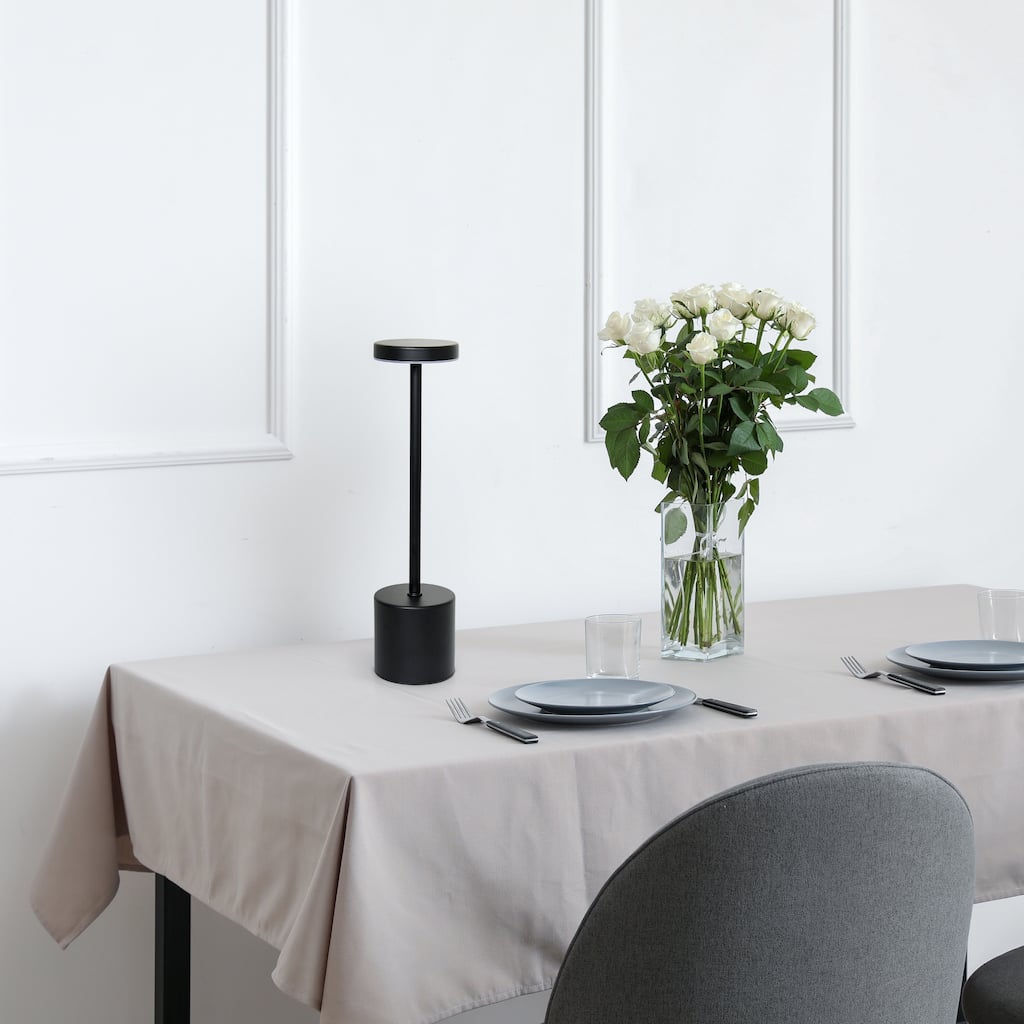 LED Mushroom Disc Touch Sensor Desk Lamp - 12.75" - Black