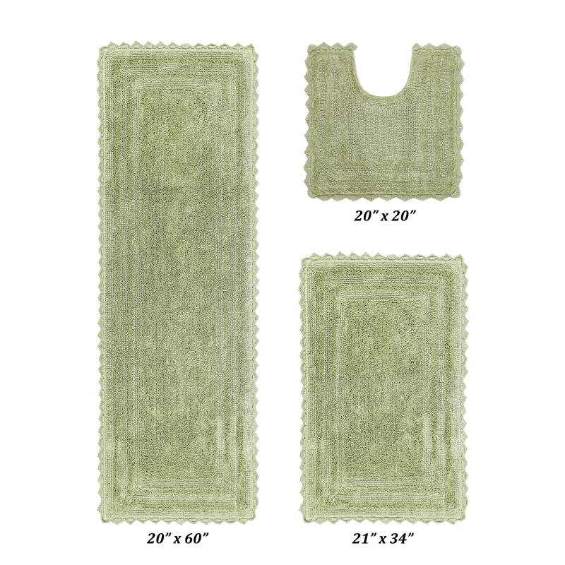 Better Trends Bath Rugs Set 100% Cotton Soft & Water Absorbent Tufted Bathroom Rug for Shower, Sink Bath Mats Lilly Crochet