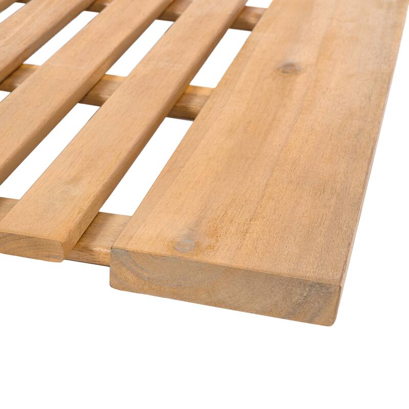 Paige Acacia Wood Slat Natural Indoor/Outdoor Shower Mat