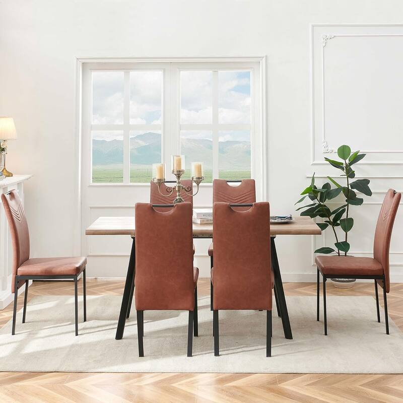 Howtai Upholstered PU Leather Home Kitchen Dining Chairs