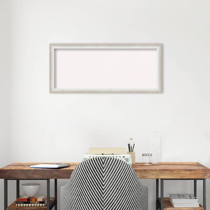 Two Tone Wood Framed White Corkboard Bulletin Board
