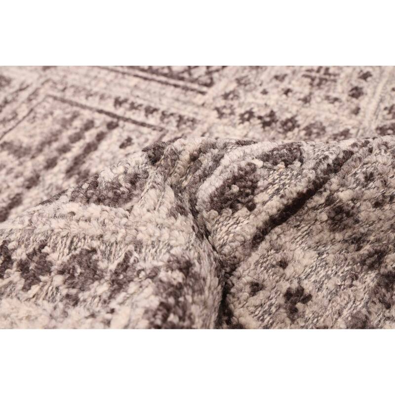 ECARPETGALLERY Hand-knotted Tangier Grey Wool Rug - 5'5 x 7'7