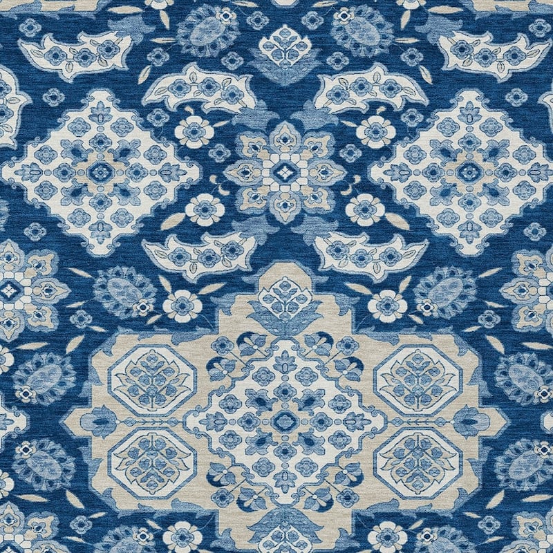 HomeRoots Medallion Traditional Rectangle Outdoor Rug