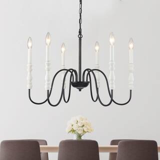 6-Light Candlestick Hanging Linear Island Chandelier Lighting Fixture for Kitchen Island