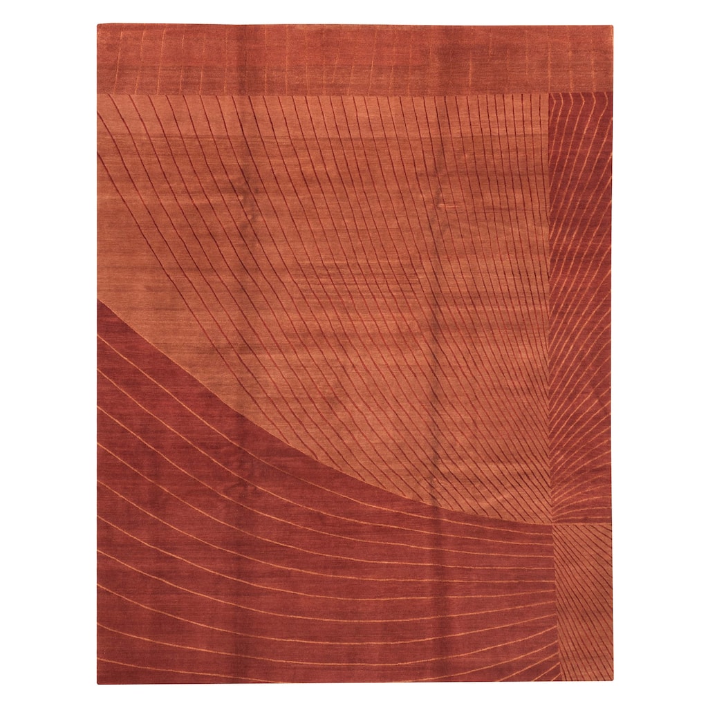 ECARPETGALLERY Hand-knotted Opulence Dark Copper Silk, Wool Rug - 8'0 x 9'11