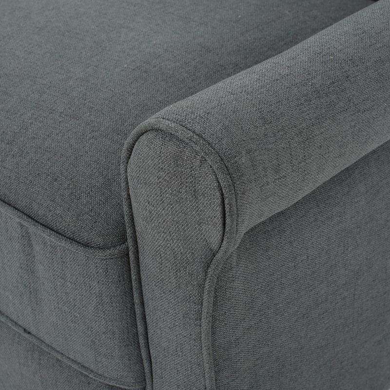 Roomfitters Push Back Recliner Chair with Rolled Arms and Padded Seat for Living Room or Study