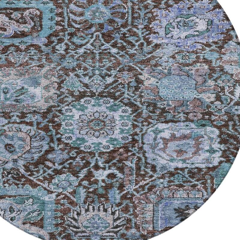 HomeRoots Damask Traditional Rectangle Outdoor Rug
