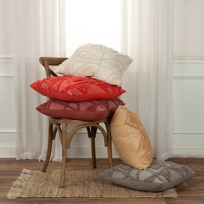 Rizzy Home Tufted Geometric Throw Pillow