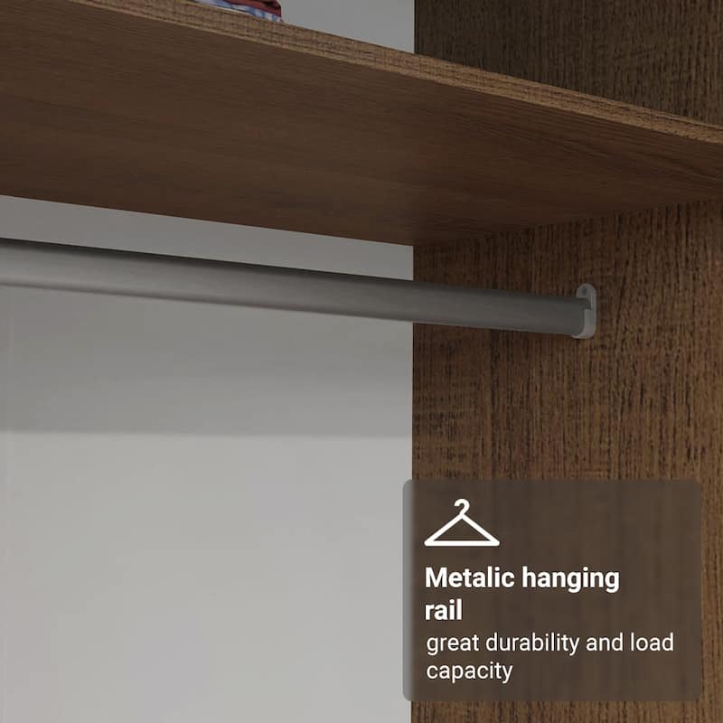 Madesa 4 Doors 4 Drawers Wardrobe With Hanging Space 63"L
