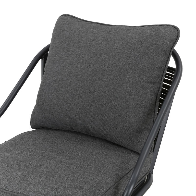 Patio Festival Outdoor Bar Stool with Grey Cushions (2-Pack)
