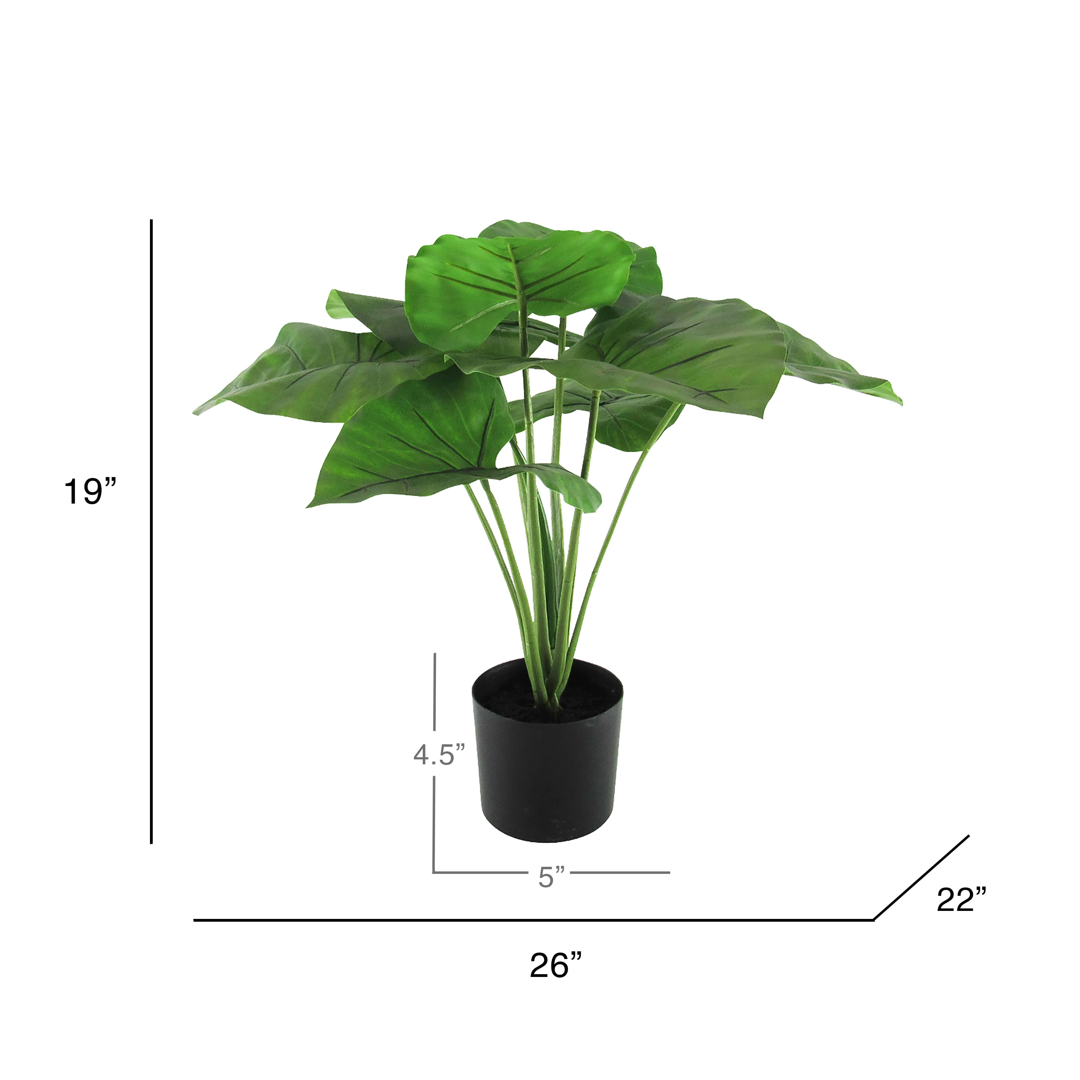 19in Real Touch Artificial Philodendron Ivy Plant in Black Pot - 19