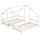 preview thumbnail 7 of 16, Triangular House Twin Over Twin Bunk Bed with Built-in Table, Solid Wood Slats Support, Cozy Style for Kids' Bedroom