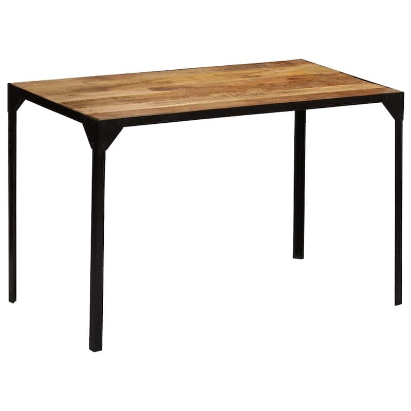 vidaXL Dining Table Solid Rough Mango Wood and Steel 47.2"