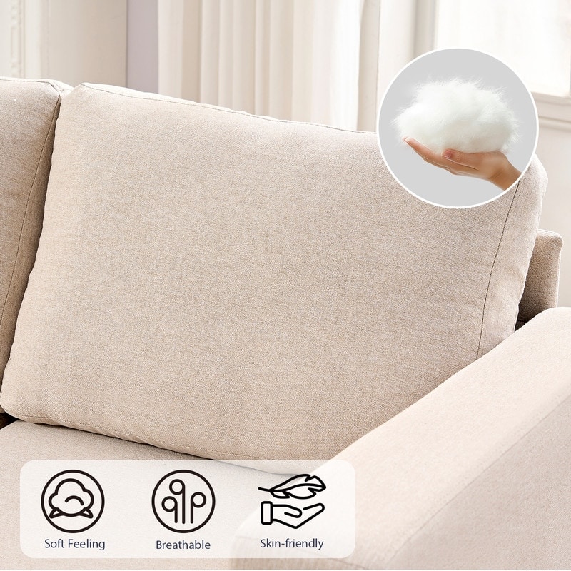 Mixoy 108" Linen Oversized Modular Sectional Sofa,L-Shaped Sectional Sofas with Side Pocket,Large 6 Seater Corner Sofa