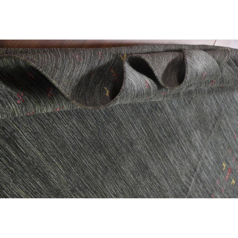 Gabbeh Indian Area Rug Hand-Knotted Wool Carpet - 7'11"x 9'10"