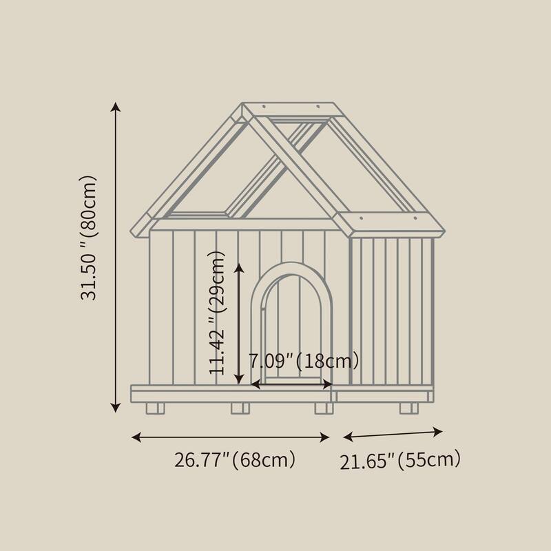 Transparent Roof Pet House with Floral Carving FSC-Certified Cedar Indoor Shelter for Cats