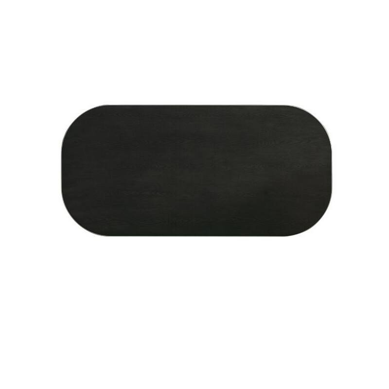 Dining Table with Rounded Rectangular Top, Charcoal Gray