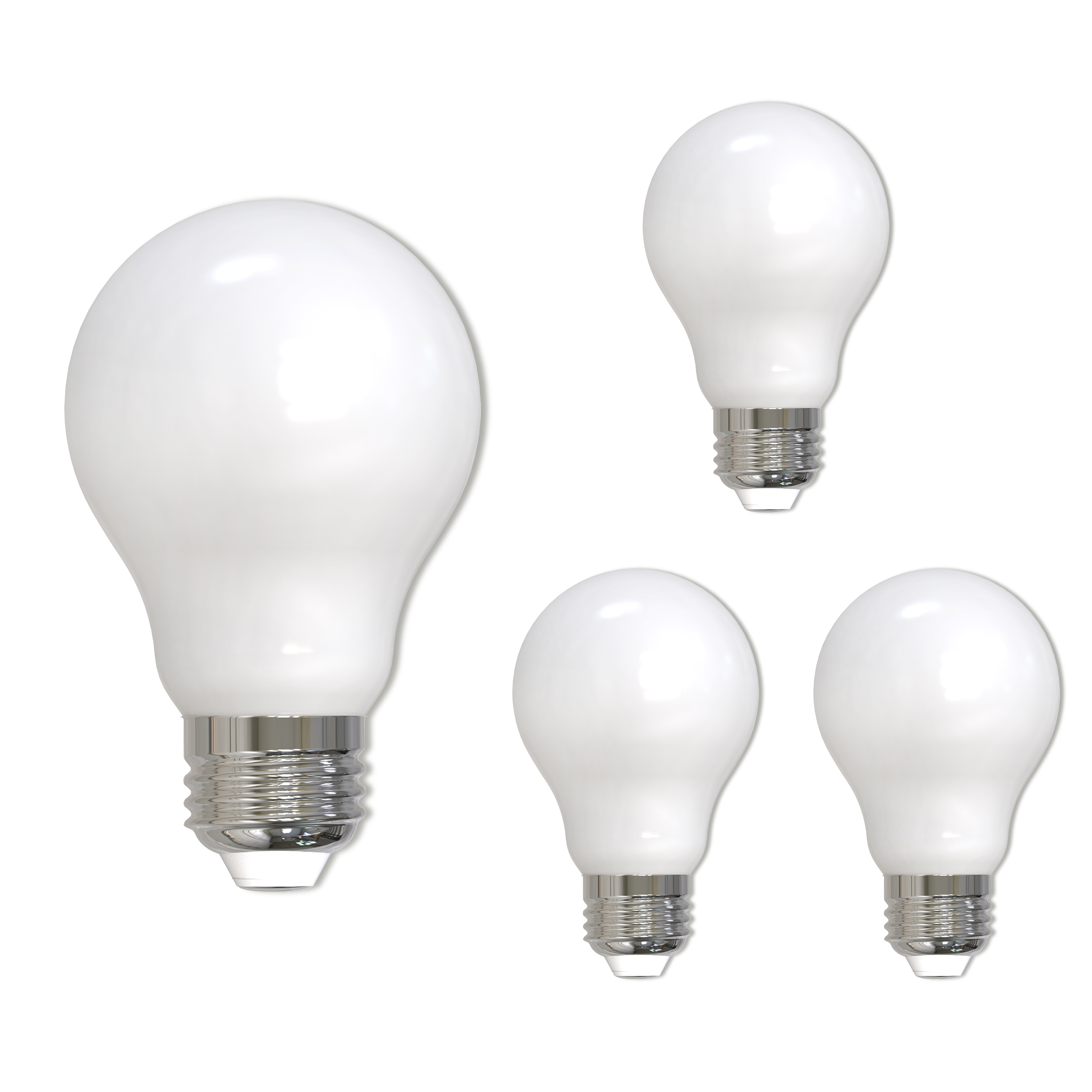 Bulbrite LED Filament Pack of (4) 9 Watt Dimmable A19 Light Bulb with Milky Glass Finish and Medium (E26) Base
