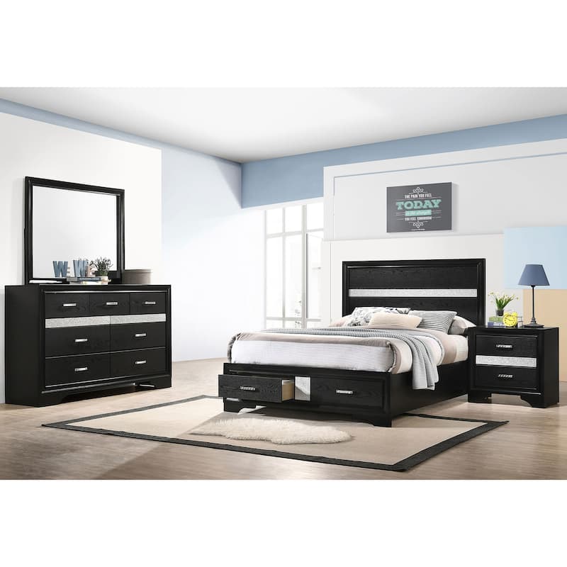 Annie Black 4-piece Full Bedroom Set - Full