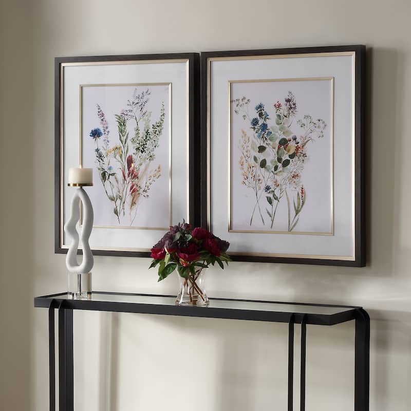 Uttermost Delicate Flowers Framed Prints, Set of 2