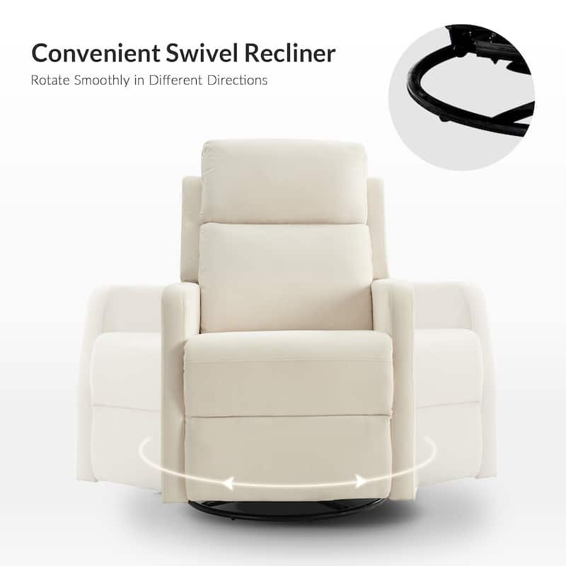 Julian Modern Swivel Rocker Manual Recliner with Adjustable Headrest by HULALA HOME