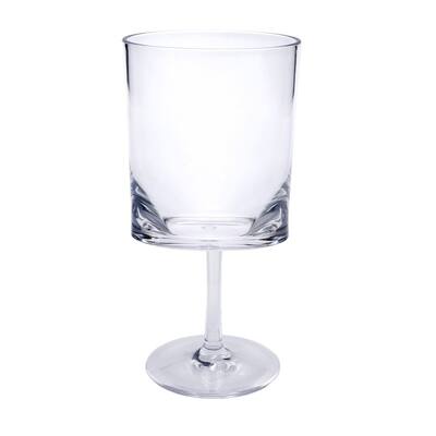 LeadingWare Designer Tritan Oval Halo Wine Glasses Set of 4 (12oz), Premium Quality Unbreakable Stemmed Acrylic Wine Glasses