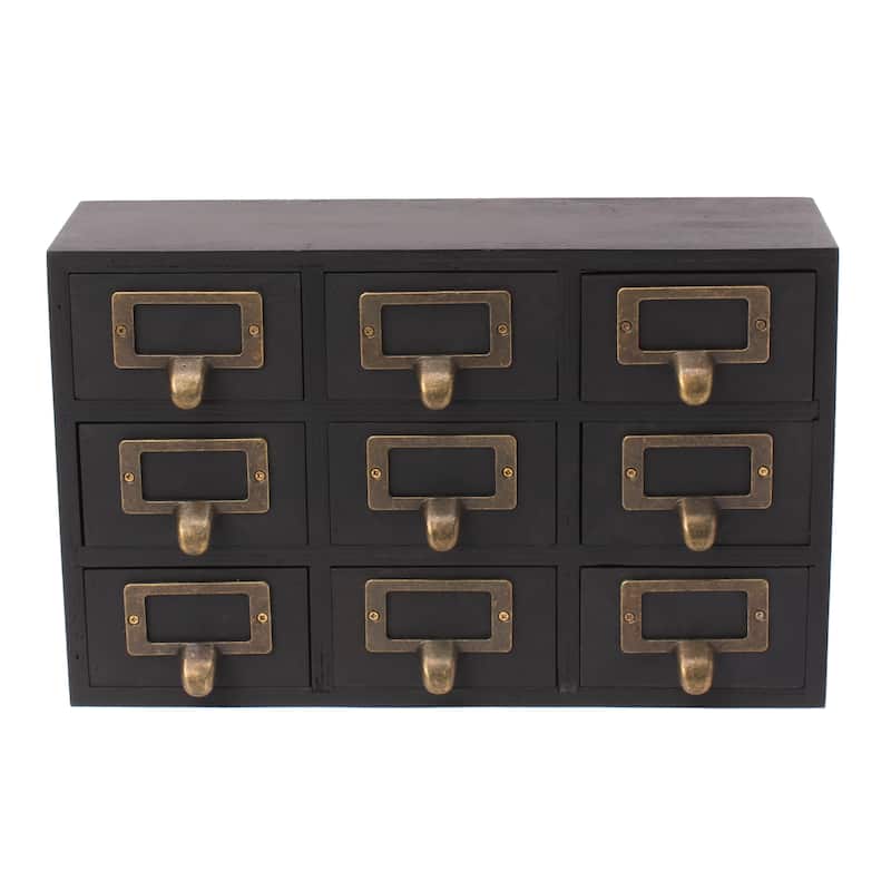 Kate and Laurel Apothecary Wood Desk Drawer Set, 9 Drawers
